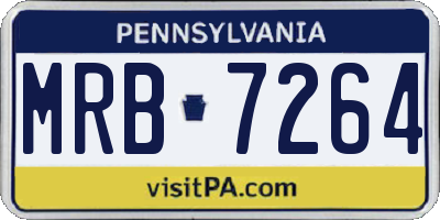 PA license plate MRB7264