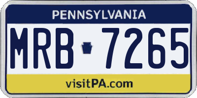 PA license plate MRB7265