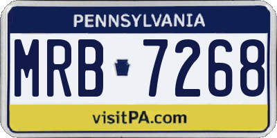 PA license plate MRB7268