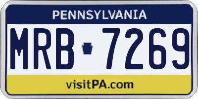 PA license plate MRB7269