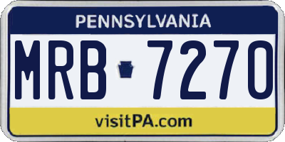 PA license plate MRB7270