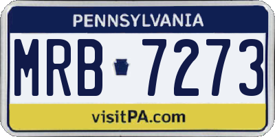 PA license plate MRB7273