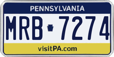 PA license plate MRB7274