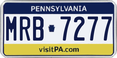 PA license plate MRB7277