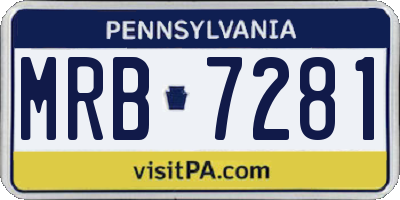 PA license plate MRB7281