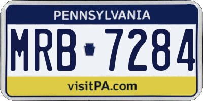 PA license plate MRB7284