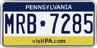 PA license plate MRB7285
