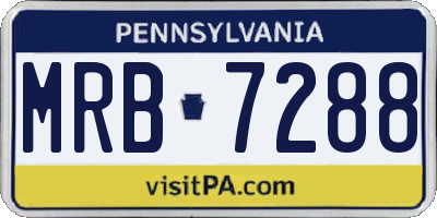 PA license plate MRB7288
