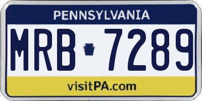 PA license plate MRB7289