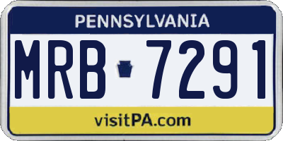 PA license plate MRB7291