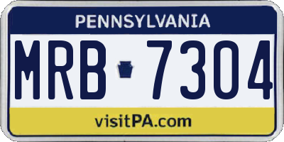 PA license plate MRB7304
