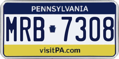 PA license plate MRB7308