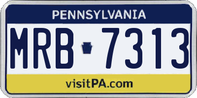 PA license plate MRB7313
