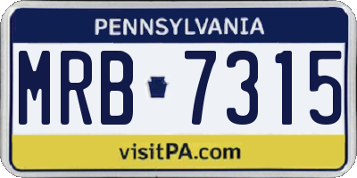 PA license plate MRB7315