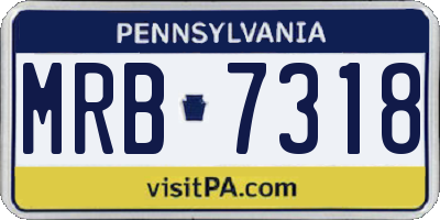 PA license plate MRB7318