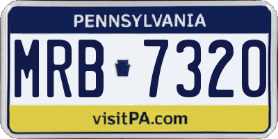 PA license plate MRB7320