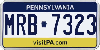 PA license plate MRB7323