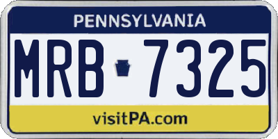 PA license plate MRB7325