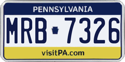 PA license plate MRB7326