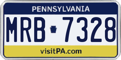 PA license plate MRB7328