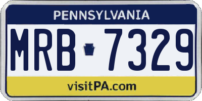 PA license plate MRB7329