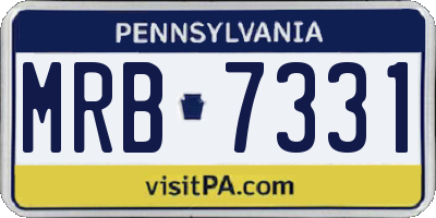 PA license plate MRB7331