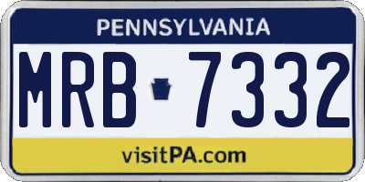 PA license plate MRB7332