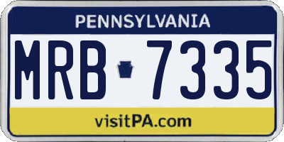 PA license plate MRB7335