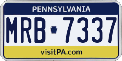 PA license plate MRB7337