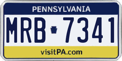 PA license plate MRB7341