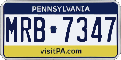 PA license plate MRB7347