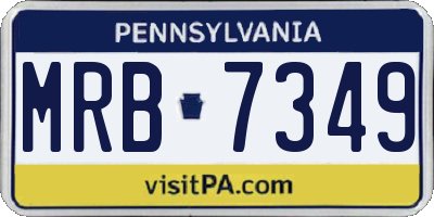 PA license plate MRB7349