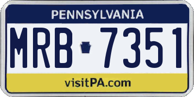 PA license plate MRB7351
