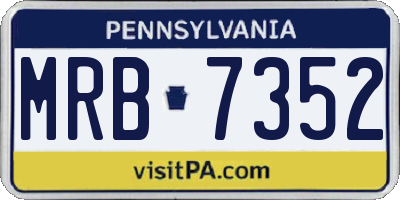 PA license plate MRB7352