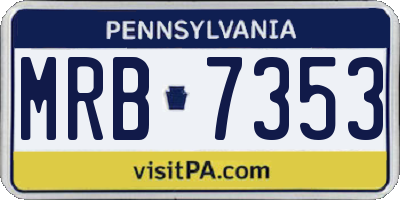 PA license plate MRB7353