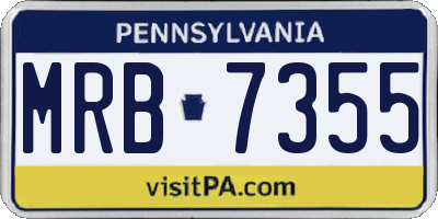 PA license plate MRB7355