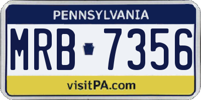 PA license plate MRB7356