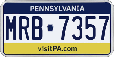PA license plate MRB7357