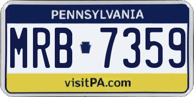 PA license plate MRB7359