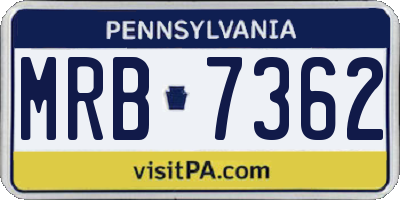 PA license plate MRB7362
