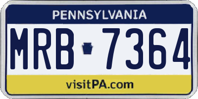 PA license plate MRB7364