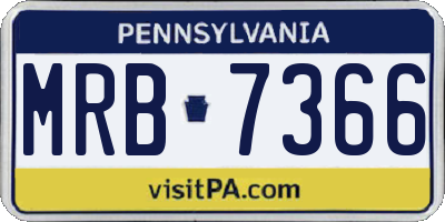 PA license plate MRB7366