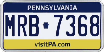 PA license plate MRB7368