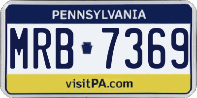 PA license plate MRB7369