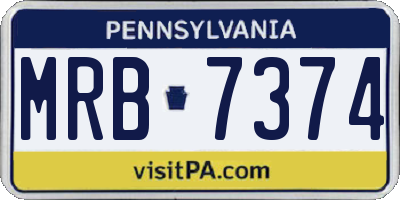 PA license plate MRB7374