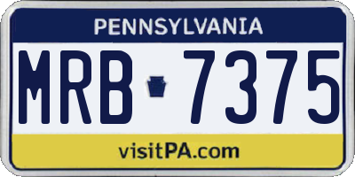 PA license plate MRB7375