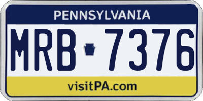 PA license plate MRB7376