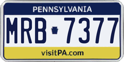 PA license plate MRB7377