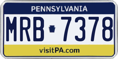 PA license plate MRB7378