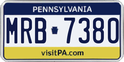 PA license plate MRB7380
